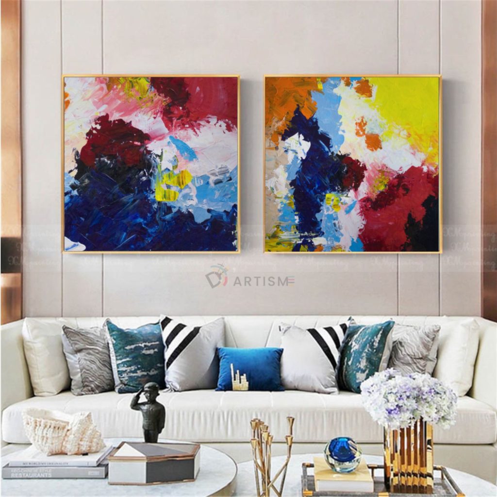 two abstract paintings  furniture online