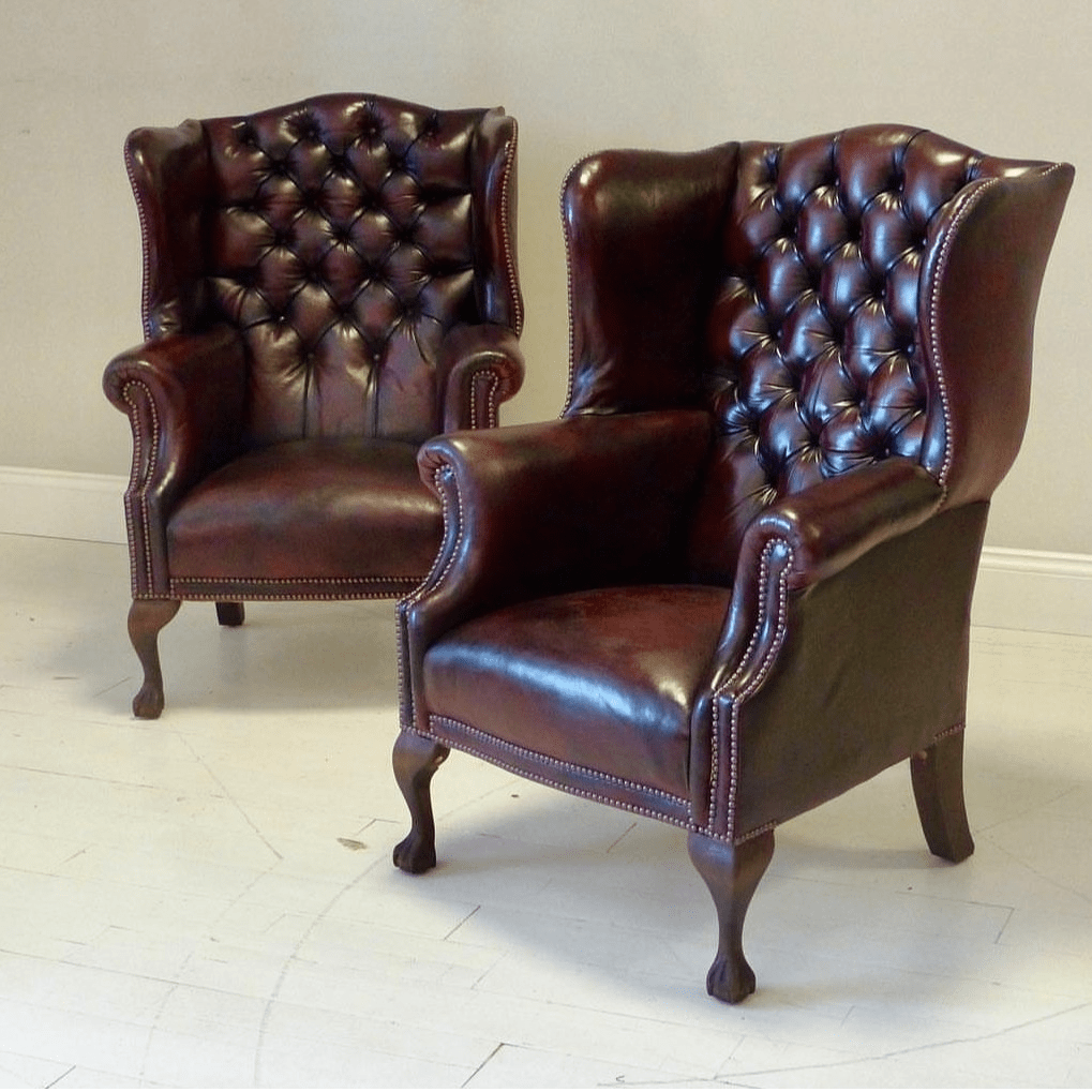 Chelsea Chesterfield Leather Wing Chairs